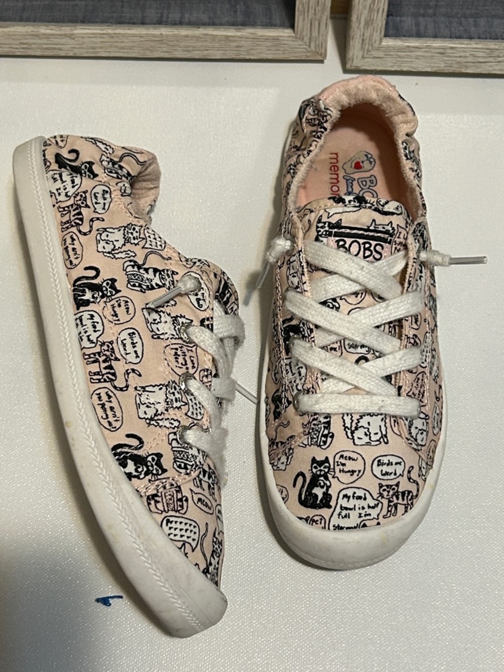 Skechers women'sPink Cat-Print BOBS Casual Sneakers - Picture 2 of 6